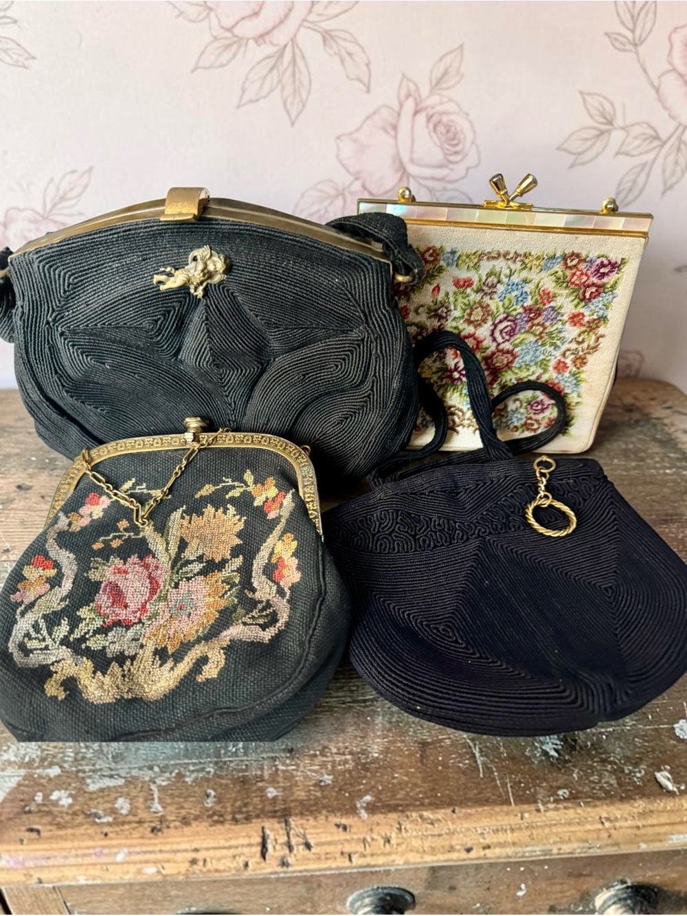 Lot of 4 vintage 1920’s /40’s purses high end